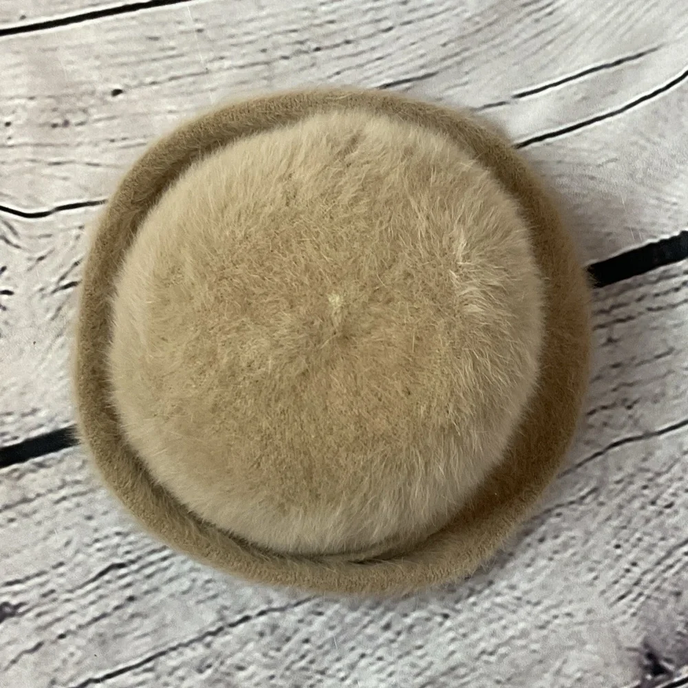 Betmar Vintage 1970s Tan Angora Wool Blend Bucket Hat France